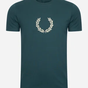 Laurel wreath graphic t-shirt - petrol blue