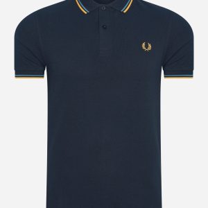Twin tipped fred perry shirt - navy ash blue gold