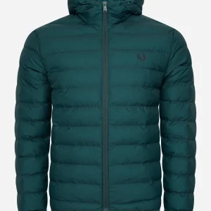 Hooded insulated jacket - petrol blue