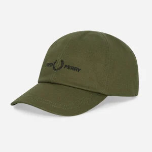 Graphic branded twill cap - uniform green black