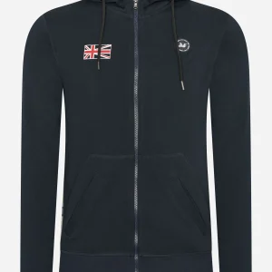 Flag zip hoodie - navy