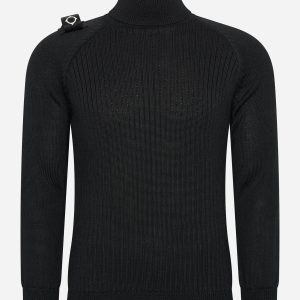 Roll neck knit - jet black