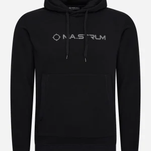 Chest print overhead hoody - jet black