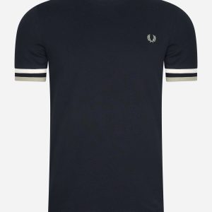 Bold tipped pique t-shirt - navy