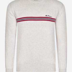 Chest stripe crew - ivory