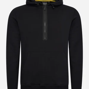 Badge half zip hoodie - black