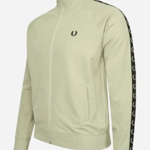 Contrast tape track jacket - light oyster black