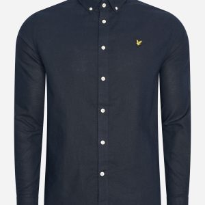 Cotton linen shirt - dark navy