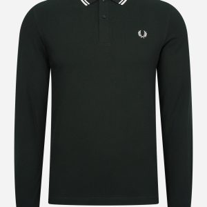 LS twin tipped shirt - night green snow white