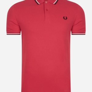 Twin tipped fred perry shirt - washed red snow white black