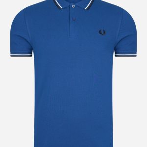 Twin tipped fred perry shirt - shaded cobalt