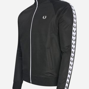 Taped track jacket - black