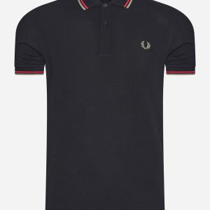 Twin tipped fred perry shirt - black washed red sage green