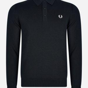 Classic knitted shirt ls - black
