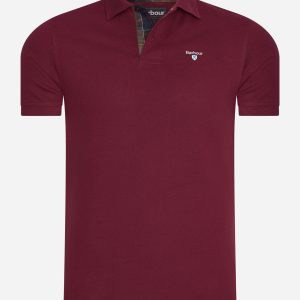 Barbour tartan pique polo - ruby
