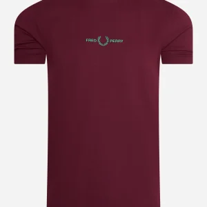 Embroidered t-shirt - aubergine