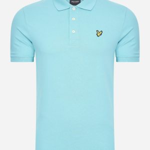 Plain polo shirt - alpine sky