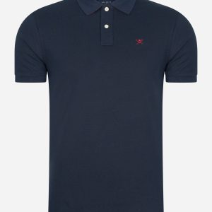 Cotton pique polo shirt - navy