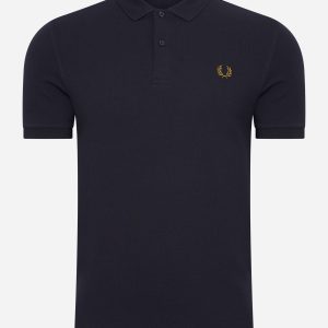 Plain fred perry shirt - navy dark caramel