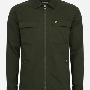 Cotton twill overshirt - mountain moss