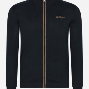 Long sleeve sport zip thru - black