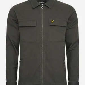 Cotton twill overshirt - gunmetal