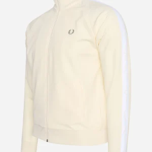 Tonal taped track jacket - ecru