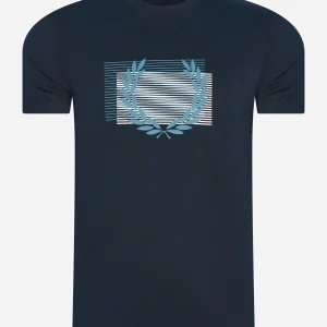 Glitched graphic t-shirt - navy
