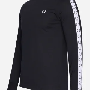 Taped long sleeve t-shirt - black