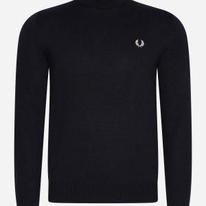 Roll neck jumper - black