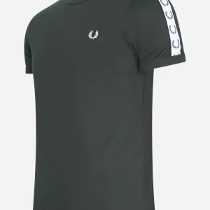 Taped ringer t-shirt - night green