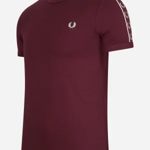 Contrast tape ringer t-shirt - oxblood