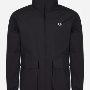 Patch pocket zip through jacket - black