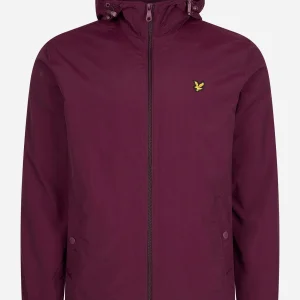 Zip through hooded jacket - burgundy