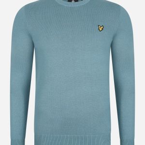 Cotton crew neck jumper - skipton blue