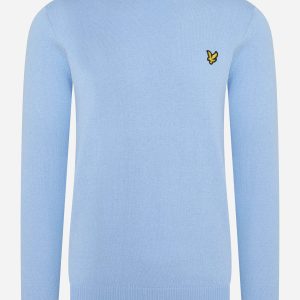 Cotton merino crew jumper - light blue