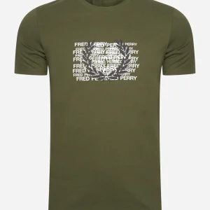 Fred perry graphic t-shirt - uniform green