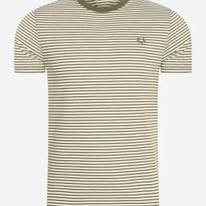 Two colour stripe t-shirt - military green