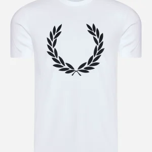 Flock laurel wreath t-shirt - white