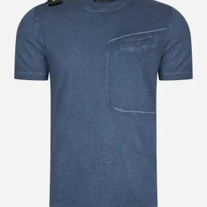 Oil wash tee shirt - ink navy