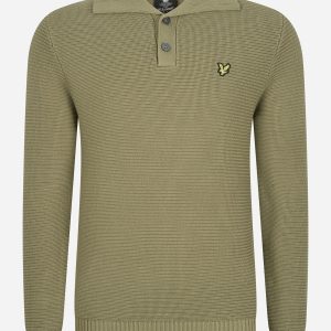 Chunky rib button neck - seaweed