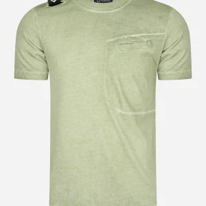 Oil wash tee shirt - tea