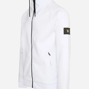 High neck zip through - white