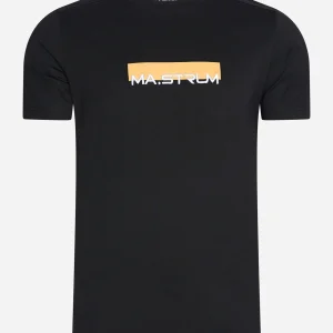 MA.Strum block print tee - jet black