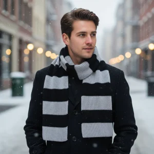 Dikke Chunky Gehaakte Sjaal - WarmStripe