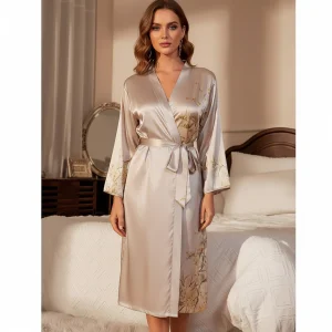 Stijlvolle Satijnen Bademantel - Lara