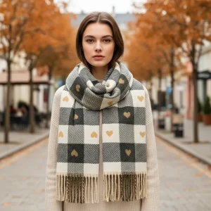 Gestreepte Dames Sjaal - HeartWarm