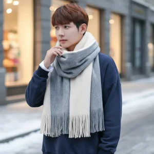 Gebreide Sjaal met Franzenrand - Flaushade