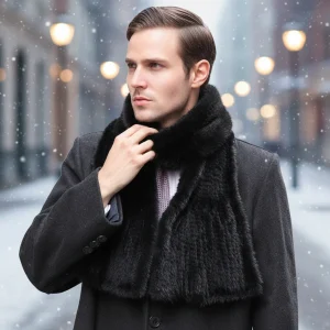 Handgebreide sjaal van echte nerts - MinkCozy