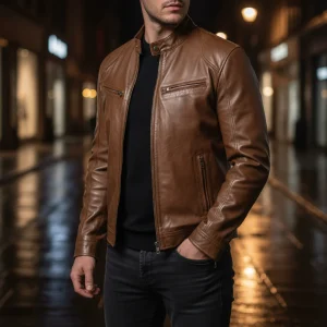 Heren Leren Jas Slank Model - Spencer